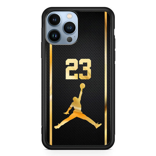 Air Jordan Carbon Stripe Gold iPhone 15 Pro Case