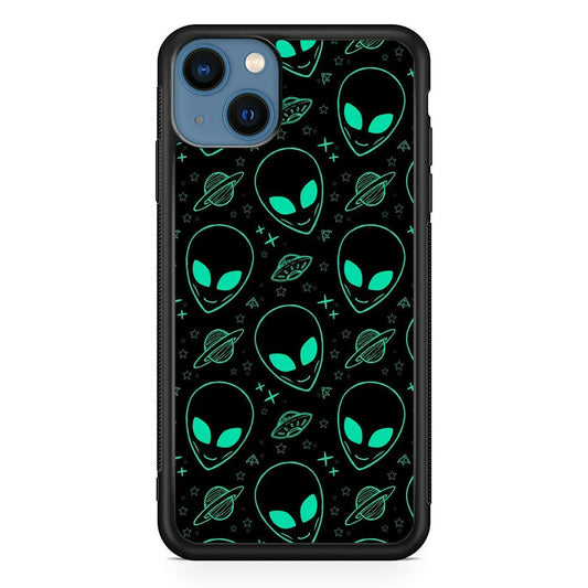 Alien Green Doodle iPhone 15 Plus Case
