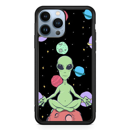 Alien Yoga Style On Space iPhone 15 Pro Max Case