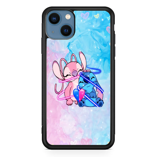 Angel and Stitch Aesthetic Marble iPhone 14 Case