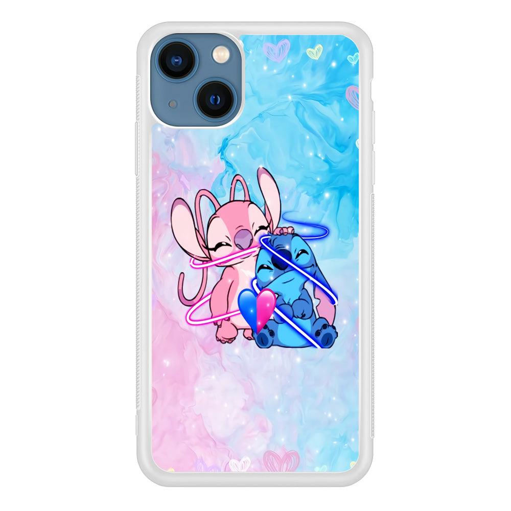 Angel and Stitch Aesthetic Marble iPhone 14 Case
