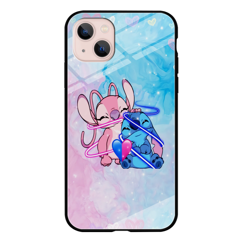 Angel and Stitch Aesthetic Marble iPhone 14 Case