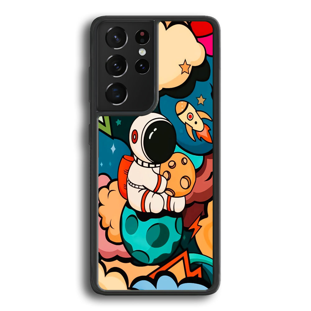 Astronaut Cute Art Samsung Galaxy S24 Ultra Case - Ezzystore