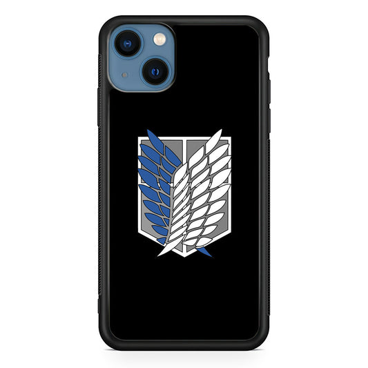 Attack on Titan Scouting Legion Black Simple iPhone 14 Case