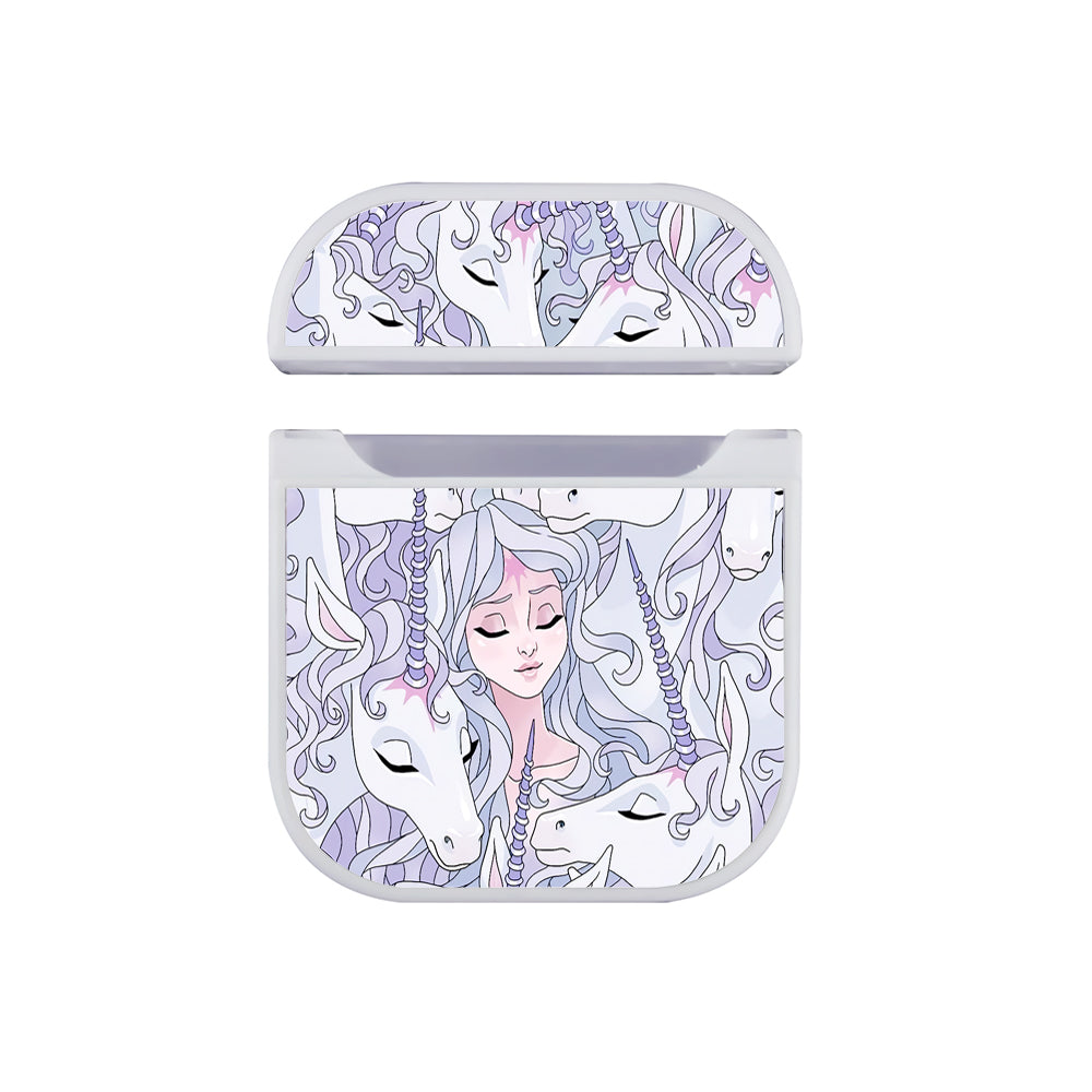 Beauty Princess With Unicorn Aesthetic  Hard Plastic Case Cover For Apple Airpods