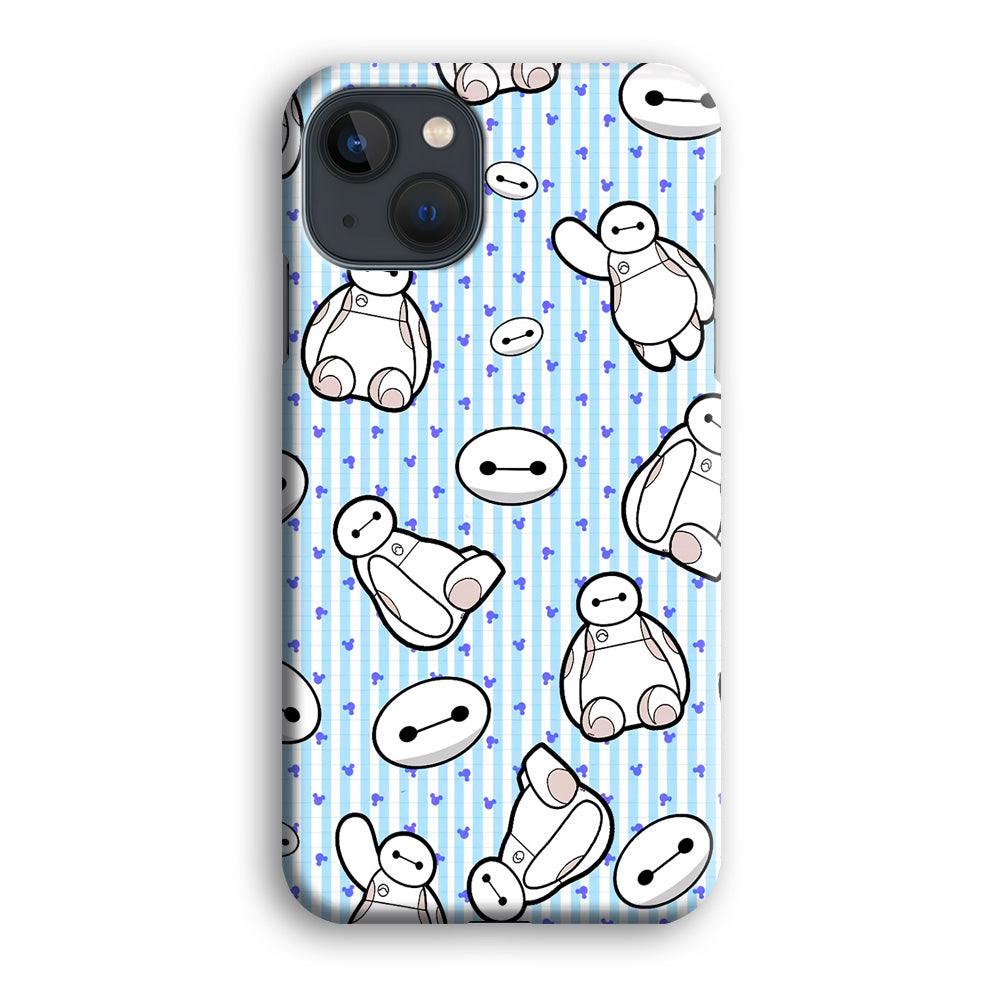 Big Hero 6 Baymax Stripe And Love iPhone 14 Plus Case