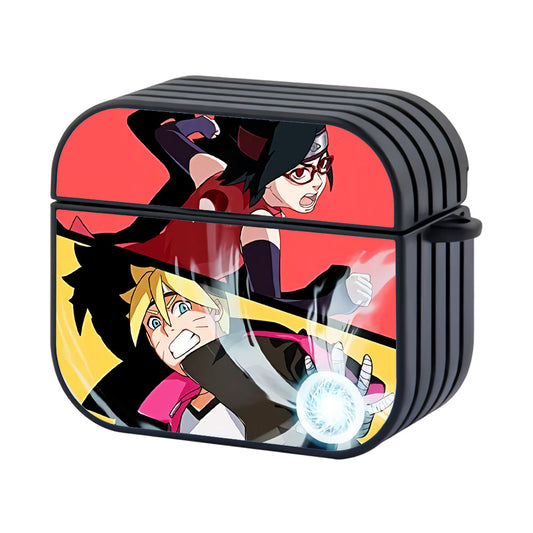 Boruto And Sarada Team Work Hard Plastic Case Cover For Apple Airpods 4 - Ezzystore