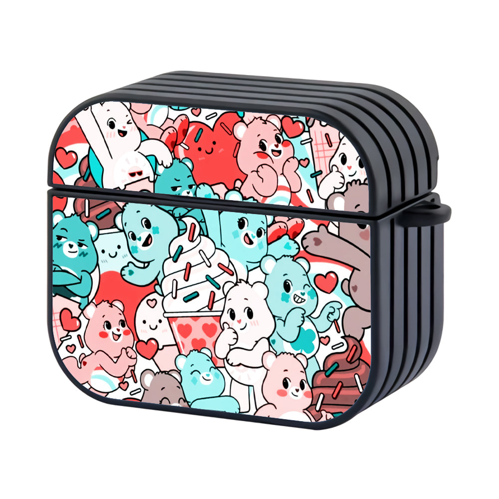 Care Bears Ice Cream Doodle Hard Plastic Case Cover For Apple Airpods 4 - Ezzystore