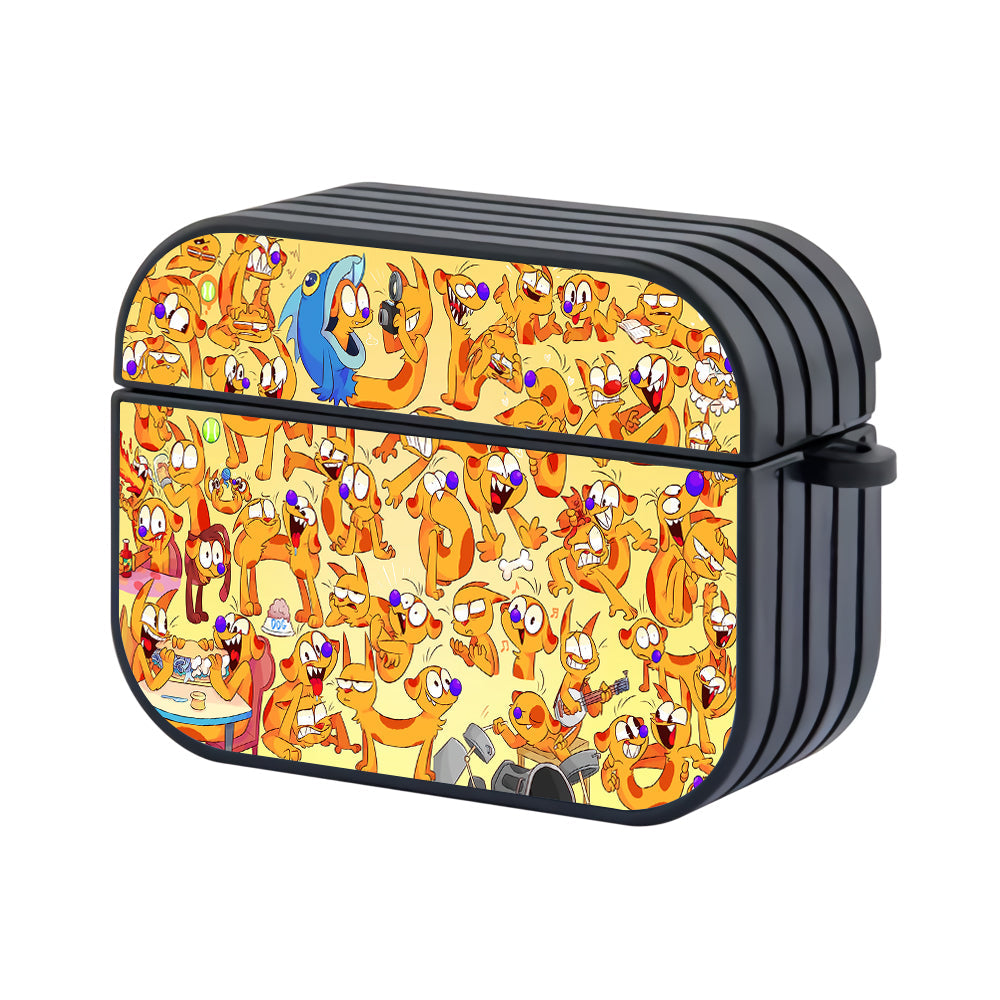 CatDog Cartoon Doodle Hard Plastic Case Cover For Apple Airpods Pro 3 - Ezzystore