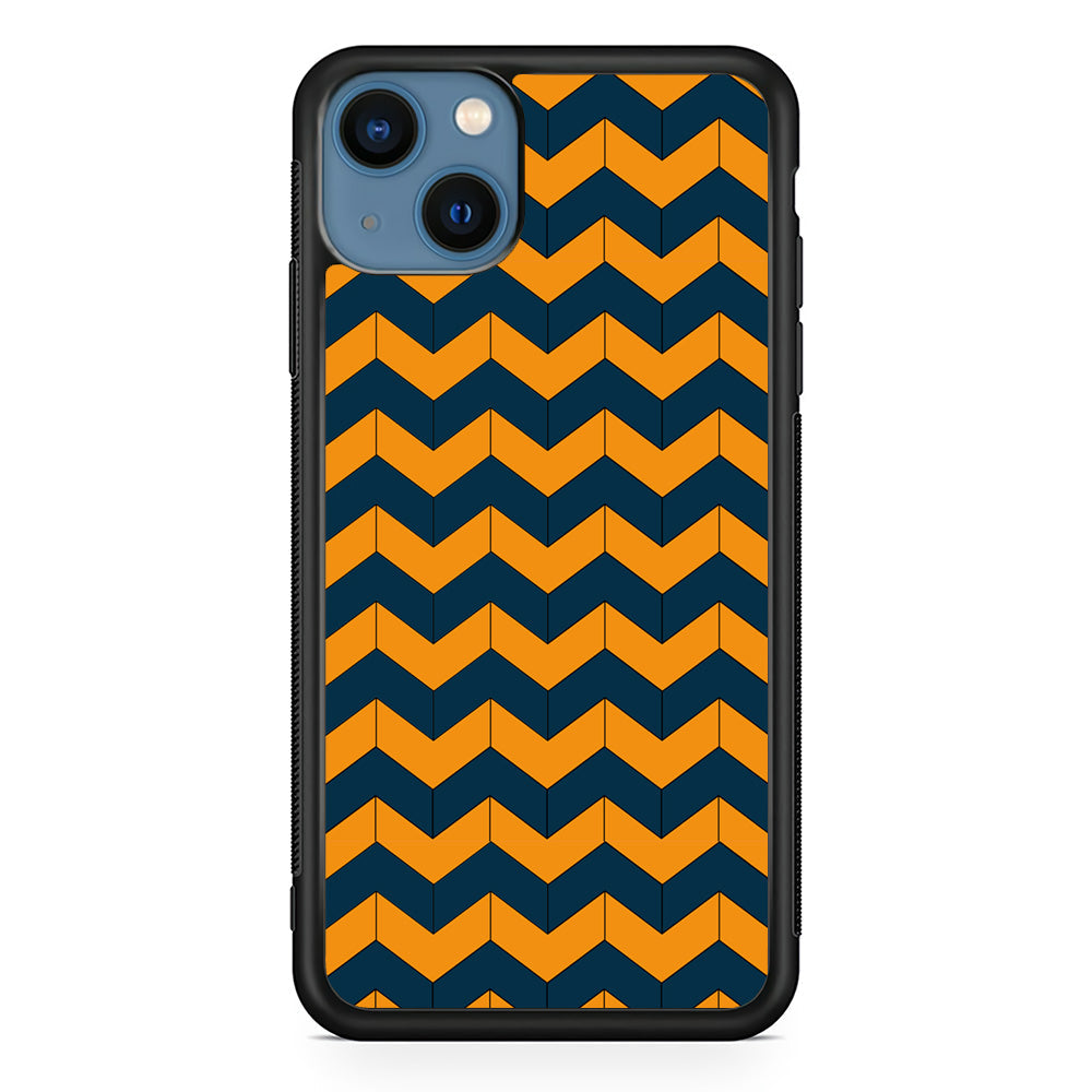 Chevron Arrow Blue Navy Orange iPhone 14 Case