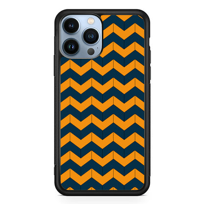 Chevron Arrow Blue Navy Orange iPhone 14 Pro Max Case