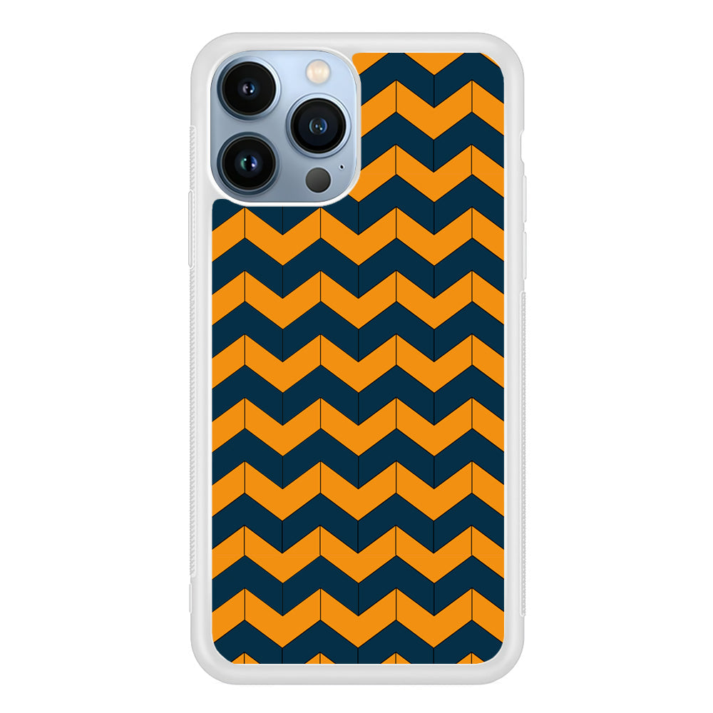 Chevron Arrow Blue Navy Orange iPhone 15 Pro Case