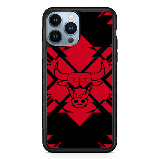 Chicago Bulls Aesthetic Shapes iPhone 14 Pro Max Case