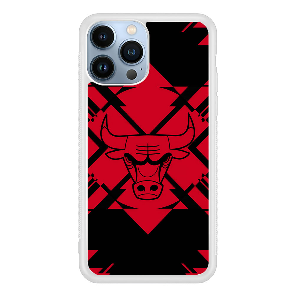 Chicago Bulls Aesthetic Shapes iPhone 15 Pro Case