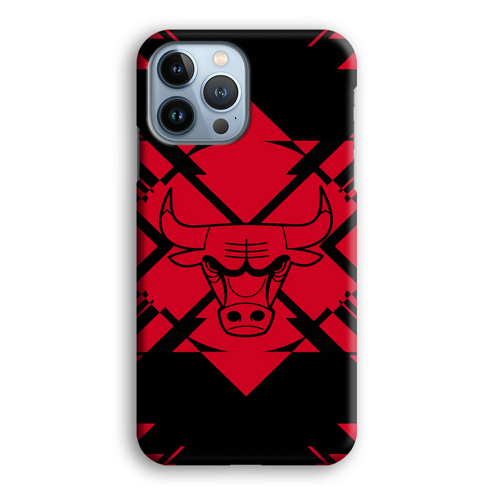 Chicago Bulls Aesthetic Shapes iPhone 15 Pro Case