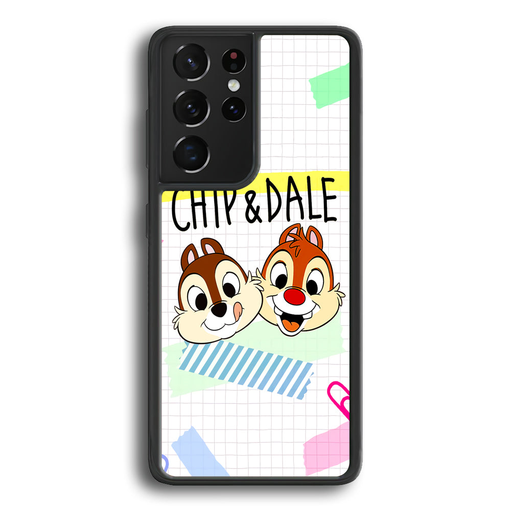 Chip And Dale Paper Clip Aesthetic Samsung Galaxy S24 Ultra Case - Ezzystore