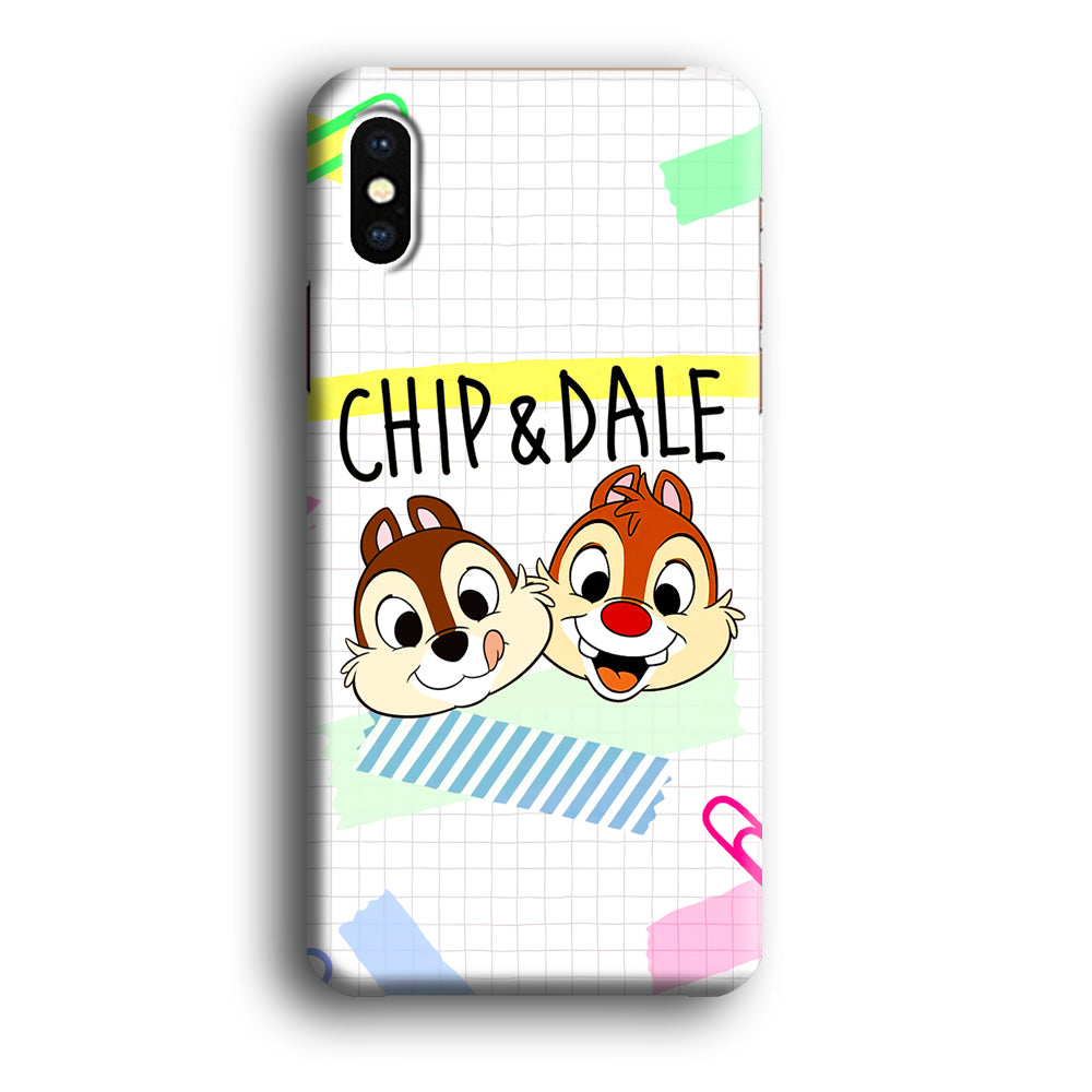 Chip And Dale Paper Clip Aesthetic iPhone XS Case