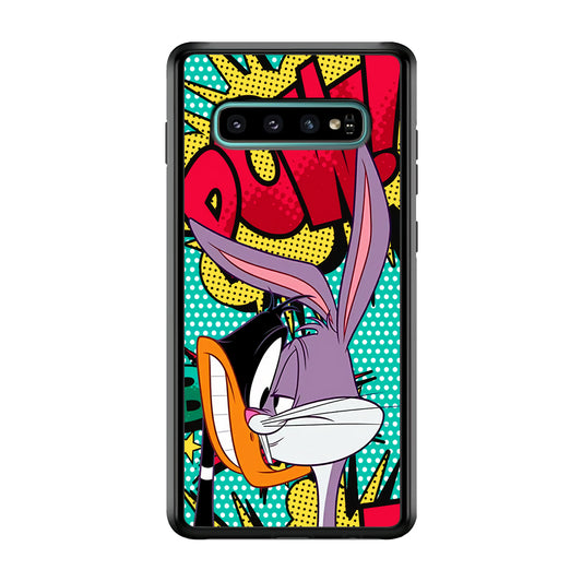 Daffy Duck Versus Bugs Bunny Battle Samsung Galaxy S10 Case