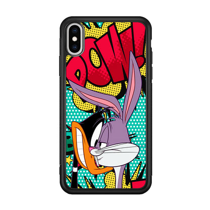 Daffy Duck Versus Bugs Bunny Battle iPhone XS Case