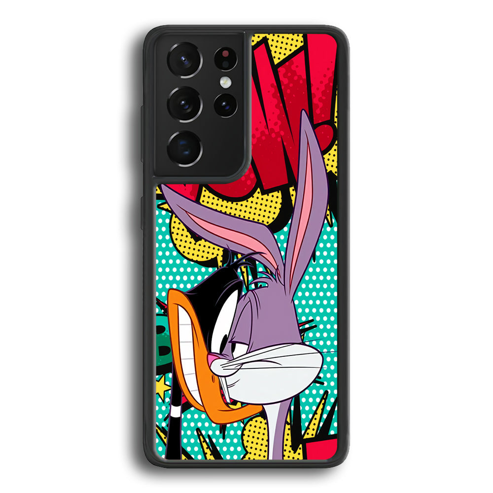 Daffy Duck Versus Bugs Bunny Battle Samsung Galaxy S23 Ultra Case - Ezzystore