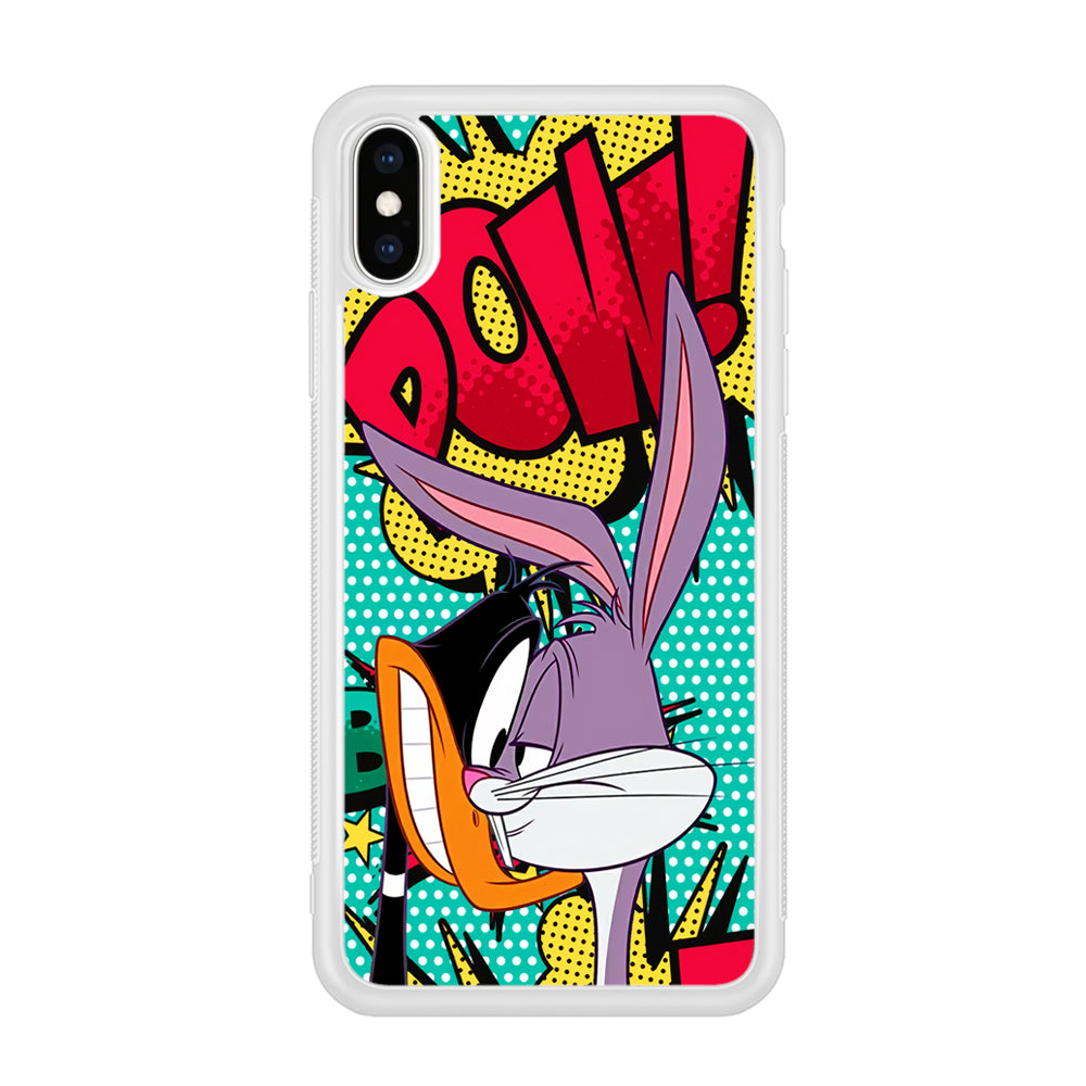Daffy Duck Versus Bugs Bunny Battle iPhone XS Case