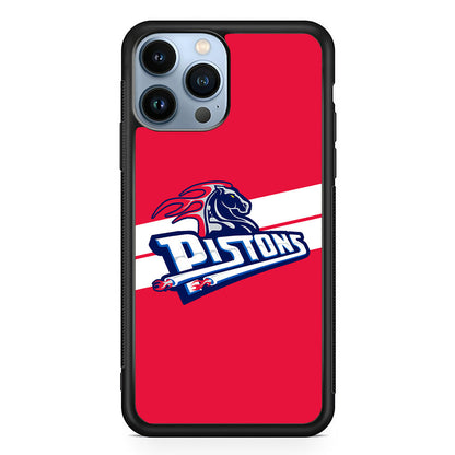 Detroit Pistons White Stripe iPhone 15 Pro Max Case