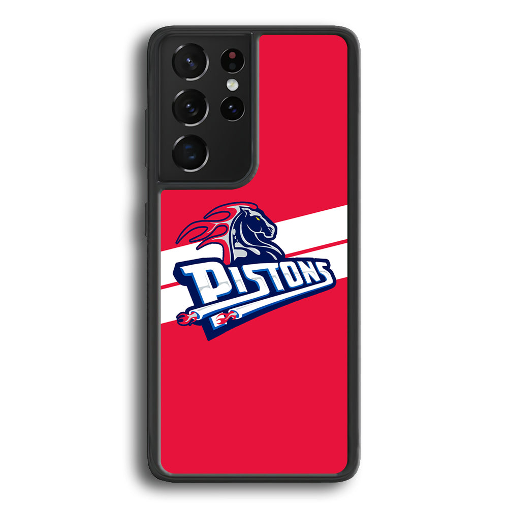 Detroit Pistons White Stripe Samsung Galaxy S23 Ultra Case - Ezzystore
