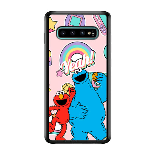 Elmo And Cookie Vintage Style Samsung Galaxy S10 Case