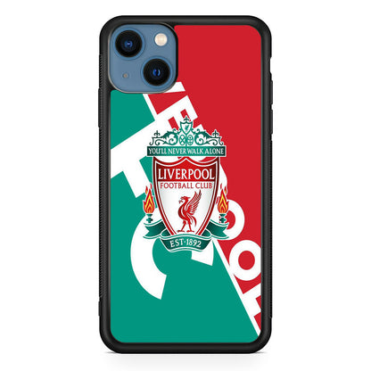 FC Liverpool Red Stripe Green Emblem iPhone 15 Plus Case