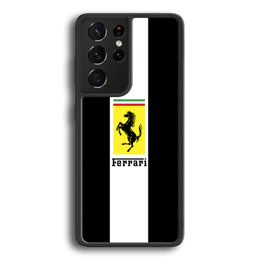 Ferrari Stripe White Samsung Galaxy S23 Ultra Case - Ezzystore
