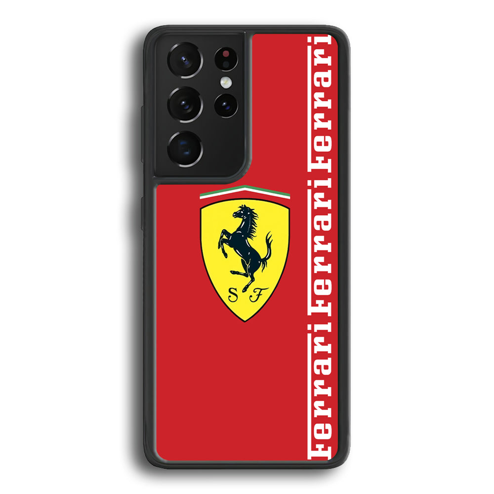 Ferrari Word Maroon Emlem Samsung Galaxy S24 Ultra Case - Ezzystore