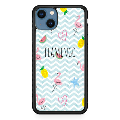 Flamingo Blue Chevron iPhone 15 Case