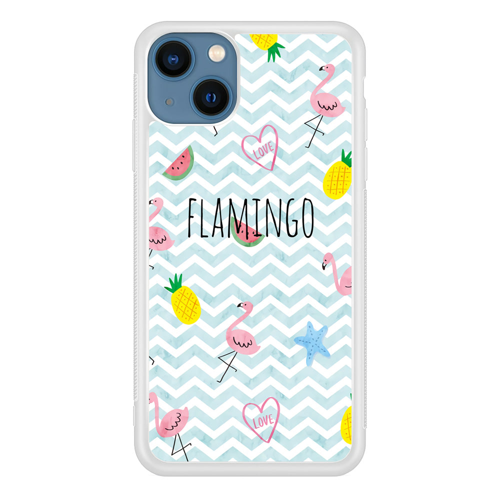 Flamingo Blue Chevron iPhone 14 Plus Case
