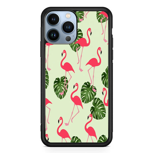 Flamingo Leaf iPhone 14 Pro Max Case