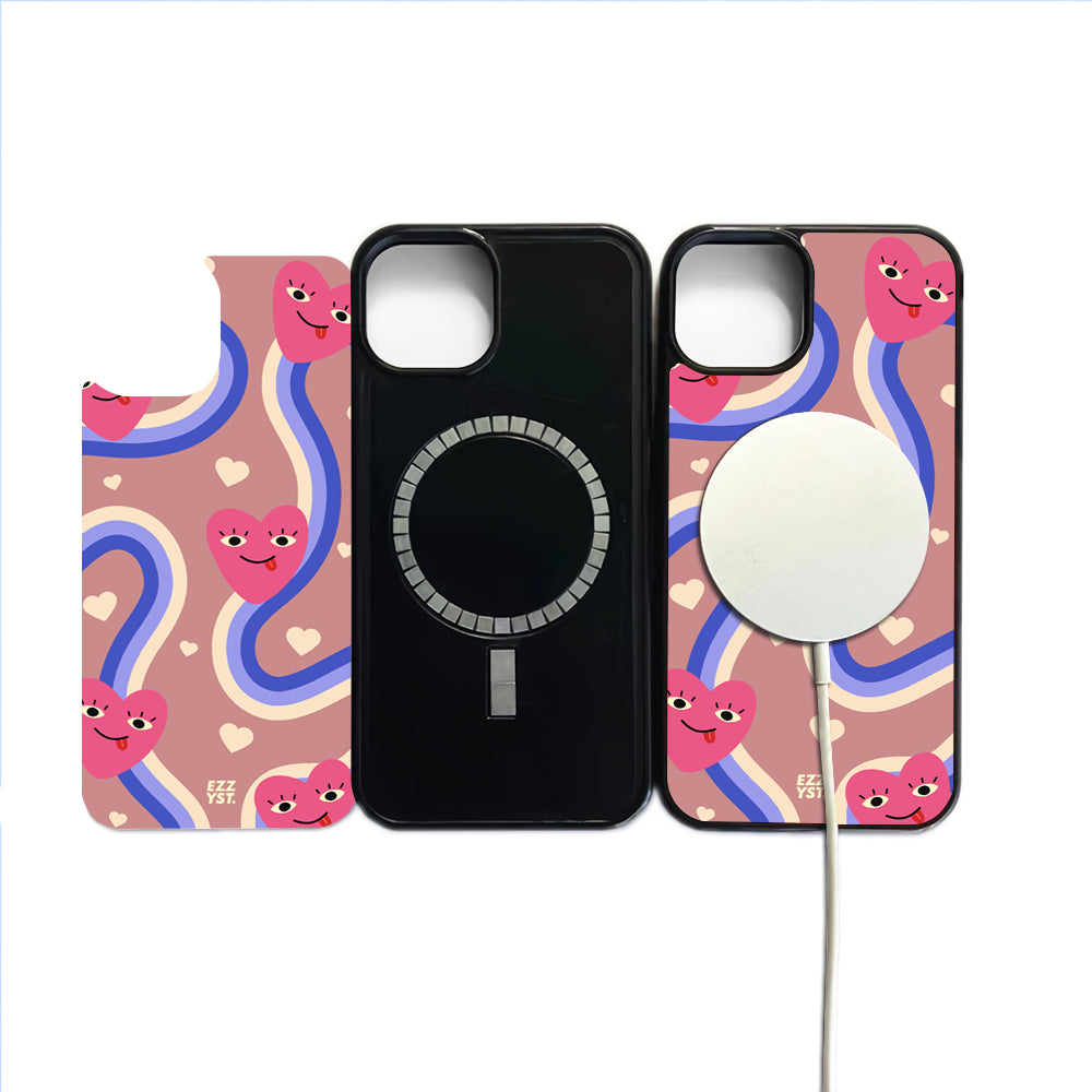 Flowing Rainbow Cheerful Heart Magsafe iPhone Case
