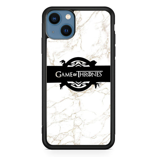 Game Of Thrones Logo White Marble iPhone 15 Plus Case