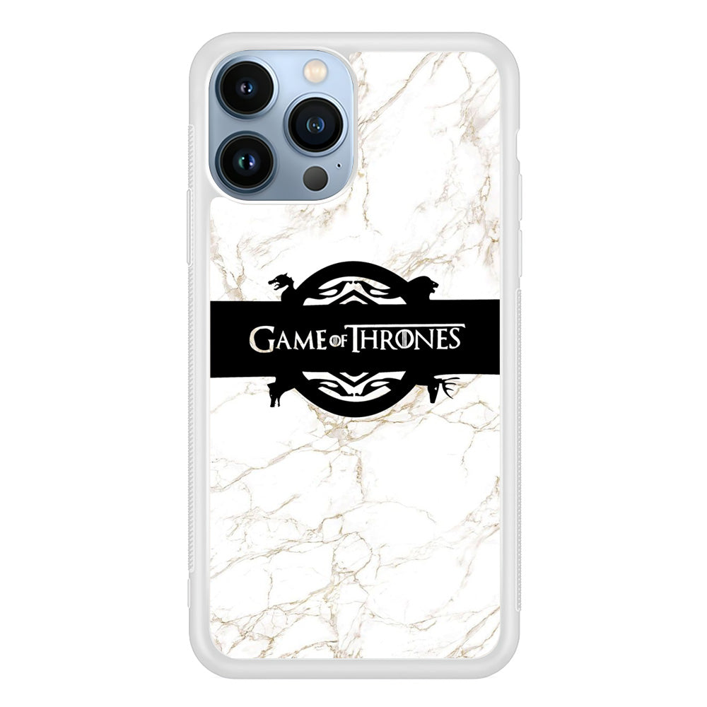 Game Of Thrones Logo White Marble iPhone 14 Pro Max Case