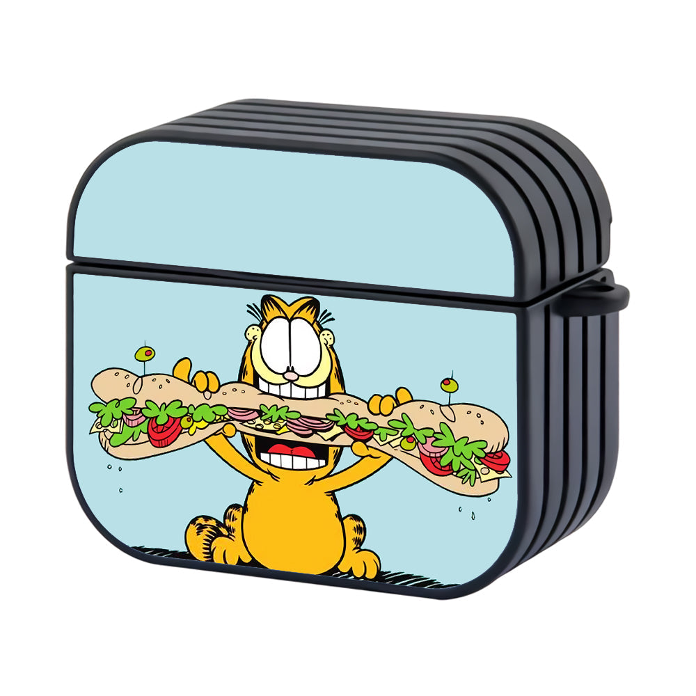 Garfield Lunch Sandwich Hard Plastic Case Cover For Apple Airpods 4 - Ezzystore