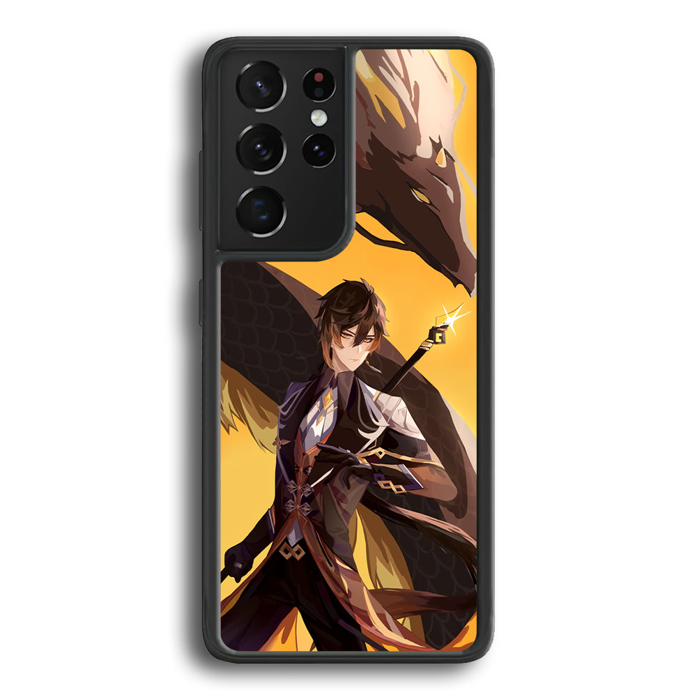 Genshin Impact Zhongli Geo Element Samsung Galaxy S24 Ultra Case - Ezzystore
