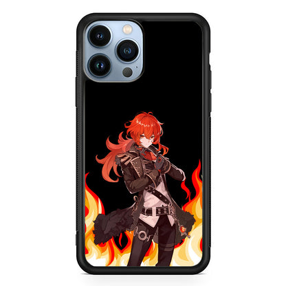 Genshin Impact Diluc Pyro Element iPhone 14 Pro Case
