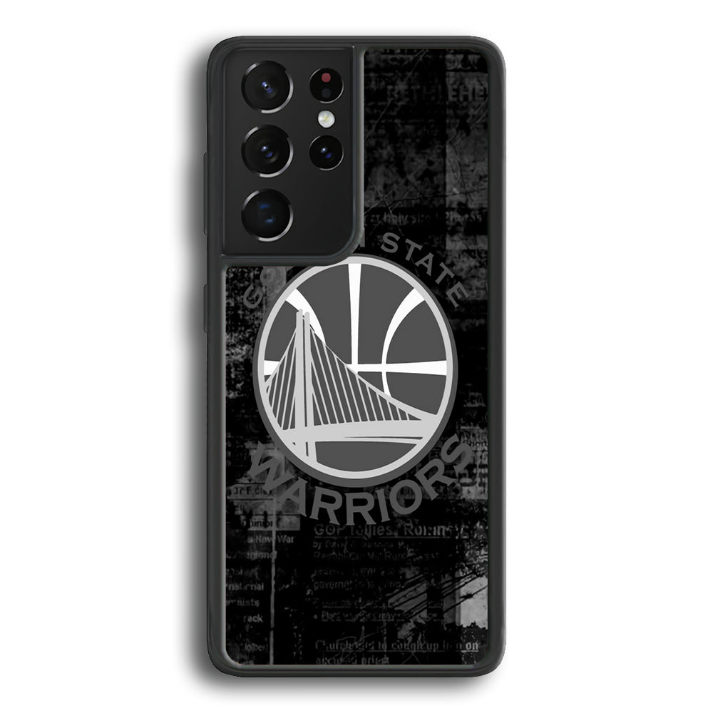 Golden State Warriors Grey Word Abstract Samsung Galaxy S24 Ultra Case - Ezzystore