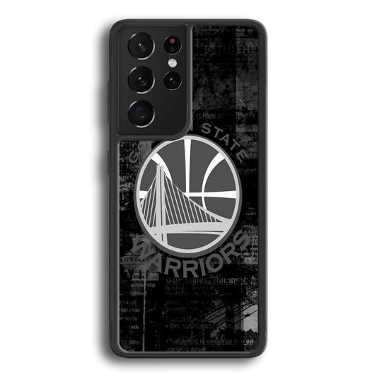 Golden State Warriors Grey Word Abstract Samsung Galaxy S22 Ultra Case - Ezzystore