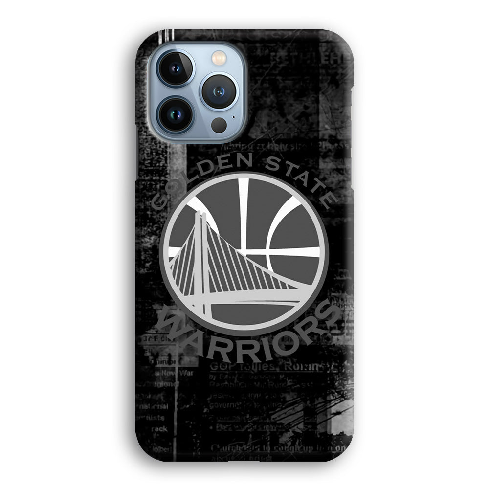 Golden State Warriors Grey Word Abstract iPhone 14 Pro Max Case