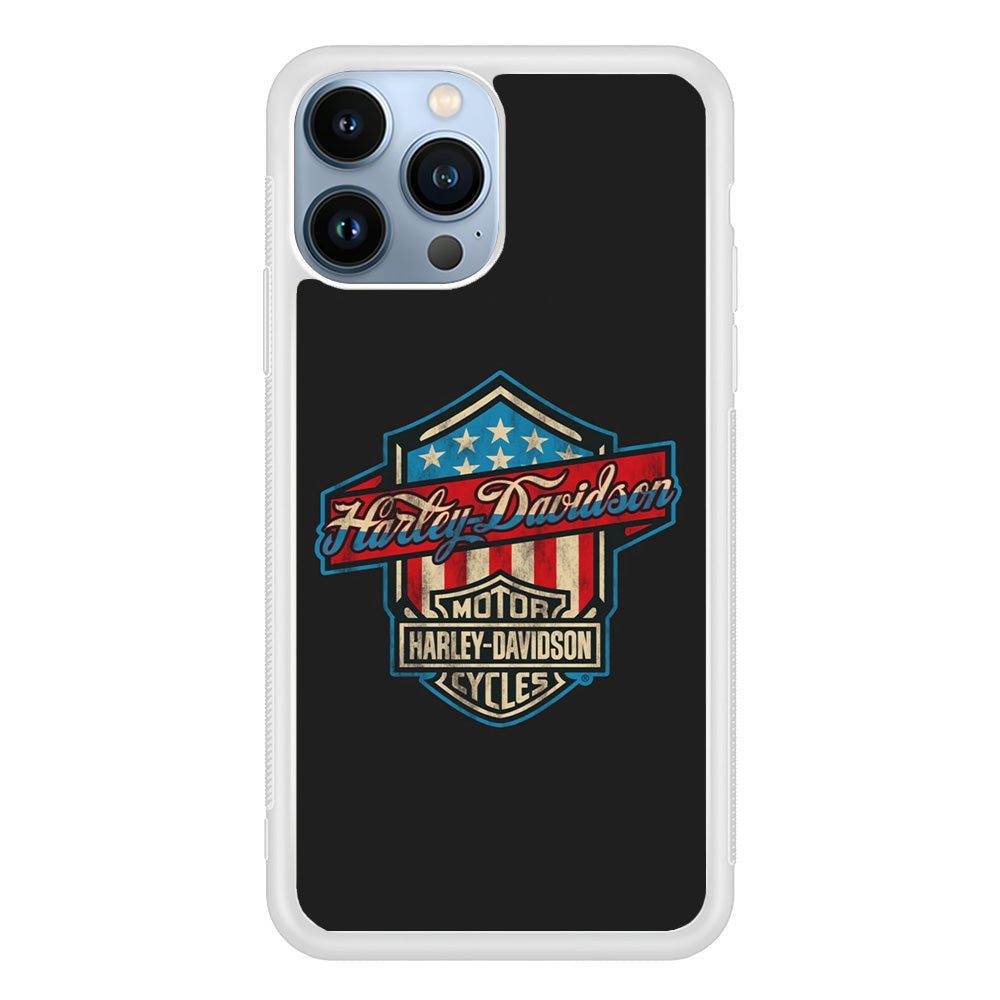 Harley Davidson Emblem Grey Logo iPhone 14 Pro Max Case