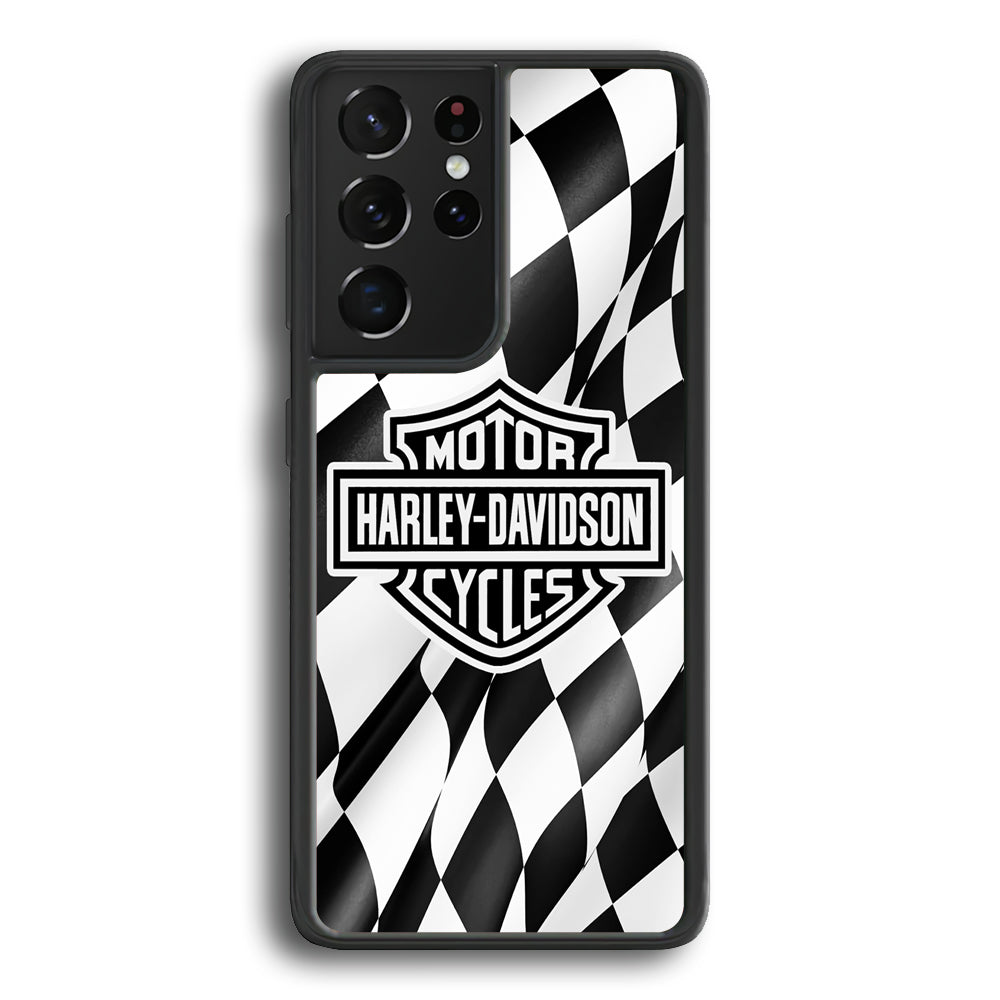 Harley Davidson Race Flag Emblem Samsung Galaxy S24 Ultra Case - Ezzystore