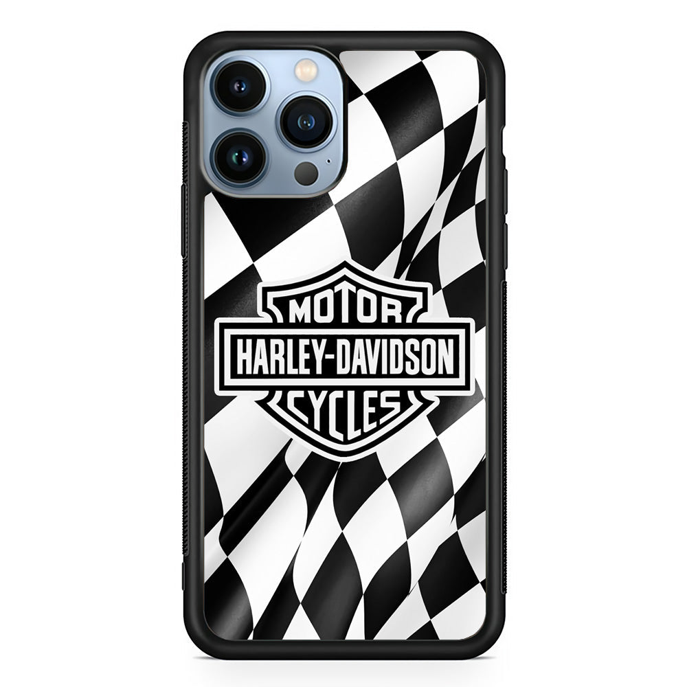 Harley Davidson Race Flag Emblem iPhone 14 Pro Case