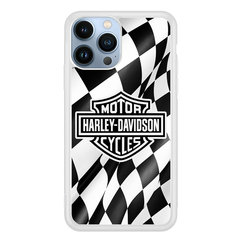 Harley Davidson Race Flag Emblem iPhone 15 Pro Max Case