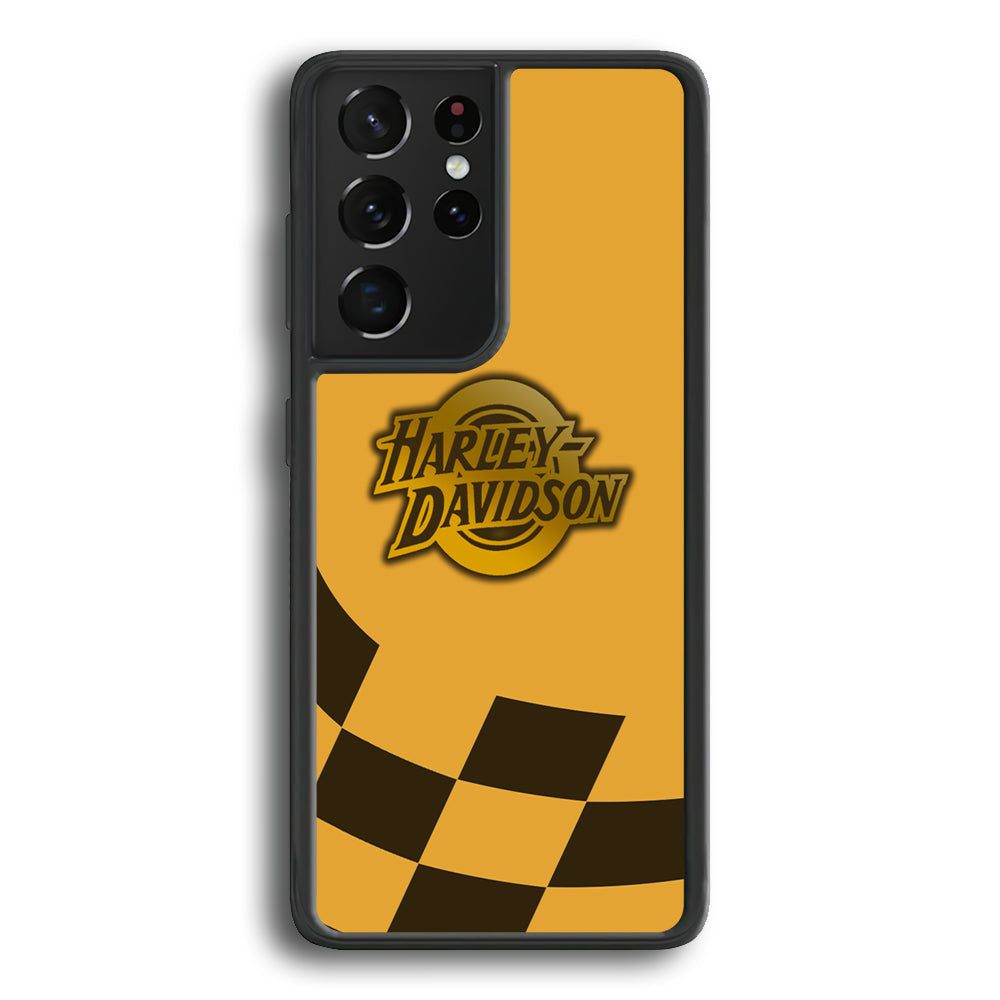 Harley Davidson Gold Logo Flag Racing Samsung Galaxy S24 Ultra Case - Ezzystore