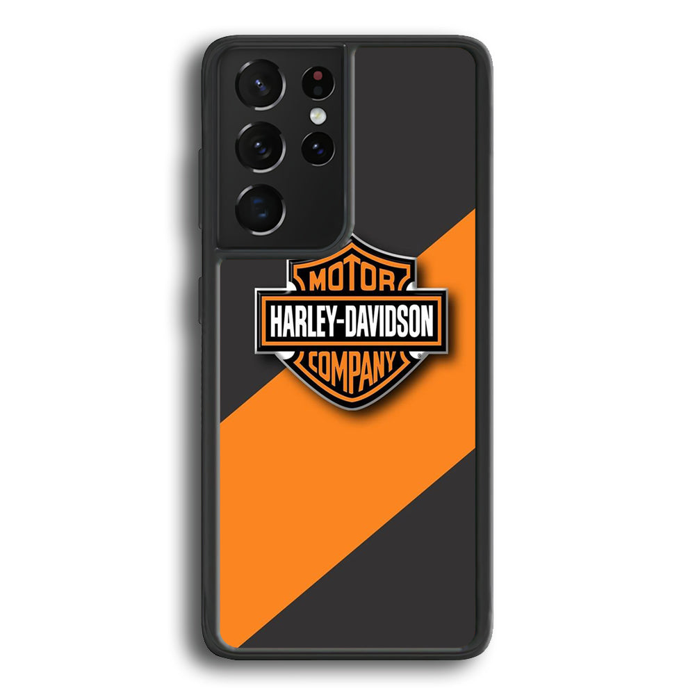 Harley Davidson Logo Stripe Yellow Samsung Galaxy S22 Ultra Case - Ezzystore