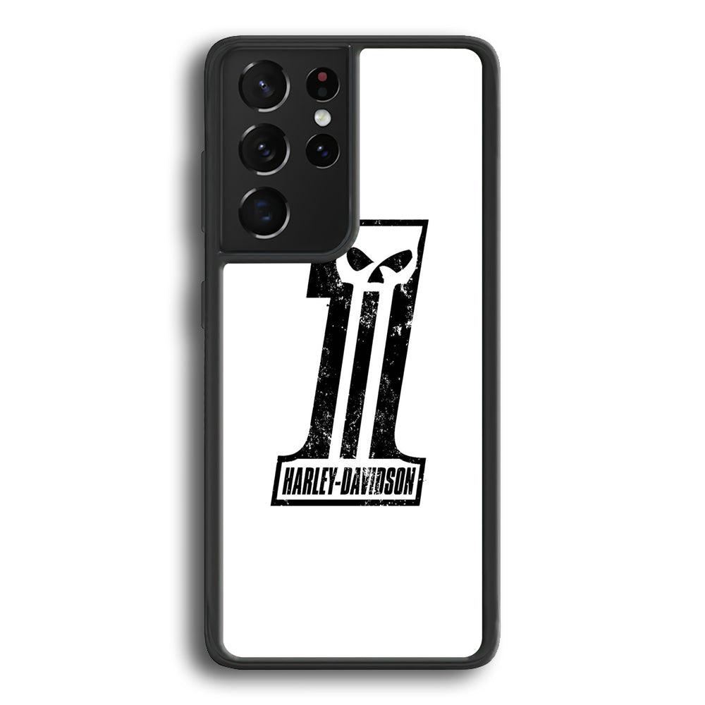 Harley Davidson White Number Skull Samsung Galaxy S23 Ultra Case - Ezzystore